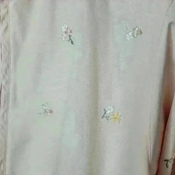 Vintage Francisca Koret Blush Embroidered flower winbreaker. - Picture 2 of 7